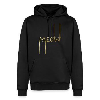 Meow! - Männer Premium Bio Hoodie - Schwarz - Vorne - Nico (187cm)