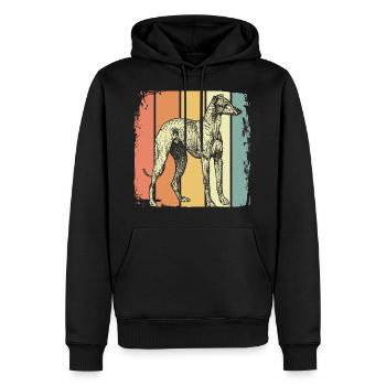 Chiens lévriers - Sweat à capuche Premium bio Homme - noir - Devant - Nico (187cm)