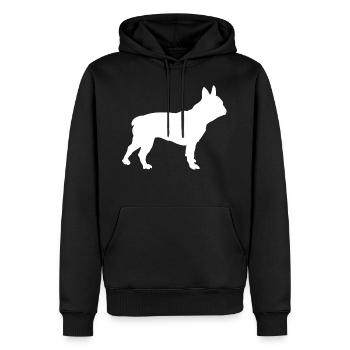 Bouledogue français - Sweat à capuche Premium bio Homme - noir - Devant - Nico (187cm)