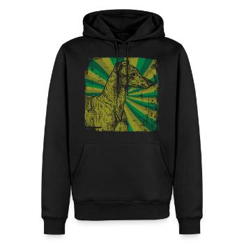 greyhound - Men’s Premium Organic Hoodie - black - Front - Nico (187cm)