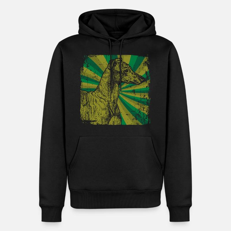 Windhund - Männer Premium Bio Hoodie - Schwarz