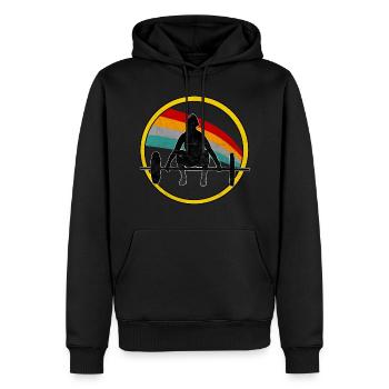Weight training fitness - Men’s Premium Organic Hoodie - black - Front - Nico (187cm)