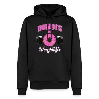 Donut Lift Fitness - Männer Premium Bio Hoodie - Schwarz - Vorne - Nico (187cm)