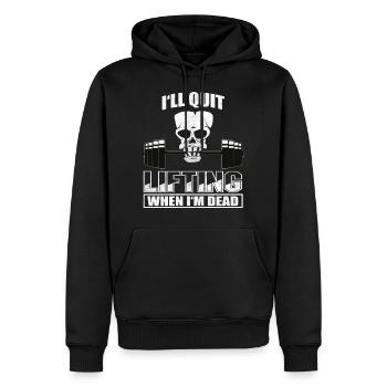 Kraftsport Fitness Lift - Männer Premium Bio Hoodie - Schwarz - Vorne - Nico (187cm)