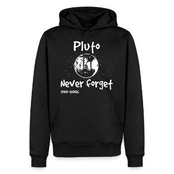 Physik Pluto - Männer Premium Bio Hoodie - Schwarz - Vorne - Nico (187cm)