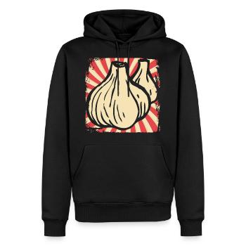 Ail - Sweat à capuche Premium bio Homme - noir - Devant - Nico (187cm)