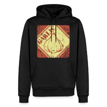 garlic - Men’s Premium Organic Hoodie - black - Front - Nico (187cm)