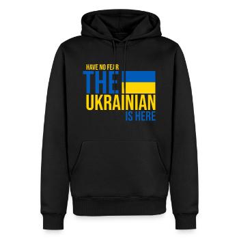 Ukraine - Männer Premium Bio Hoodie - Schwarz - Vorne - Nico (187cm)