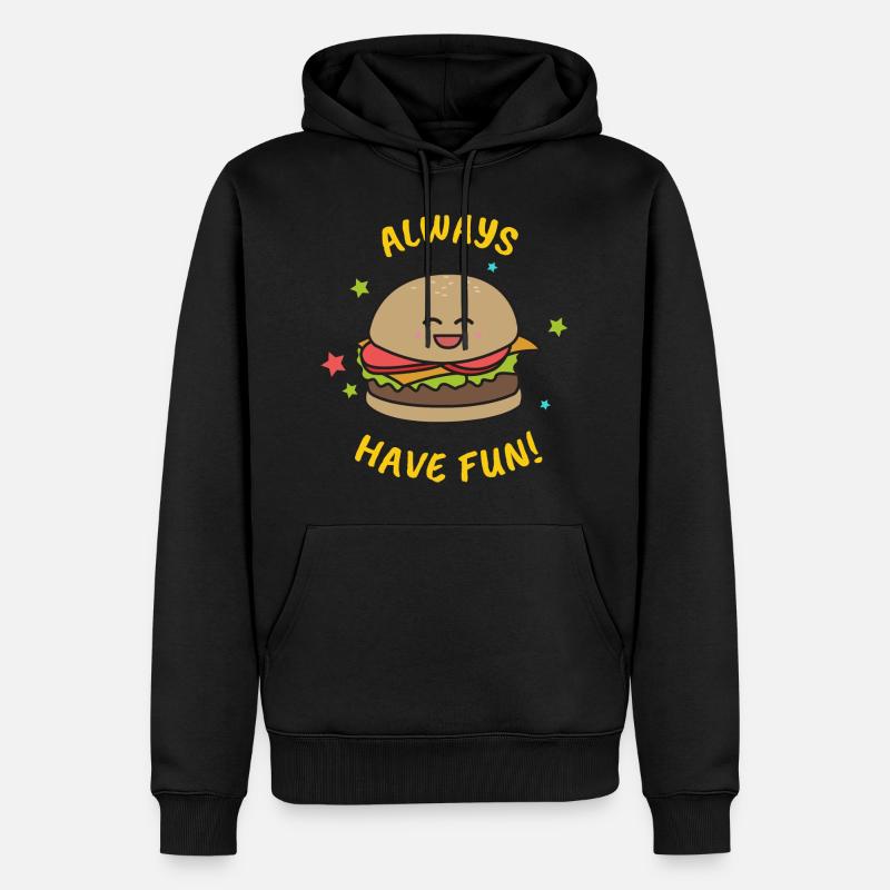 Burger Hamburger Cheeseburger Cadeau restauration rapide - Sweat à capuche Premium bio Homme - noir
