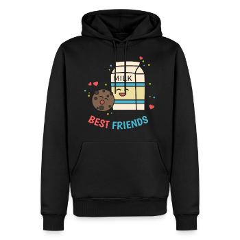 Milk biscuits gift friends chocolate sweet comic - Men’s Premium Organic Hoodie - black - Front - Nico (187cm)