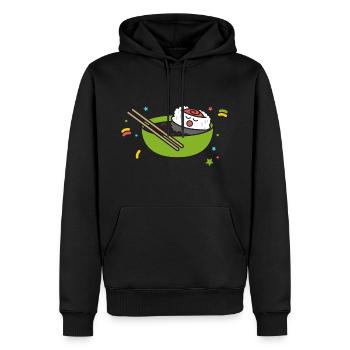 Sushi Nigiri Maki Geschenk japanisch lustig essen - Männer Premium Bio Hoodie - Schwarz - Vorne - Nico (187cm)