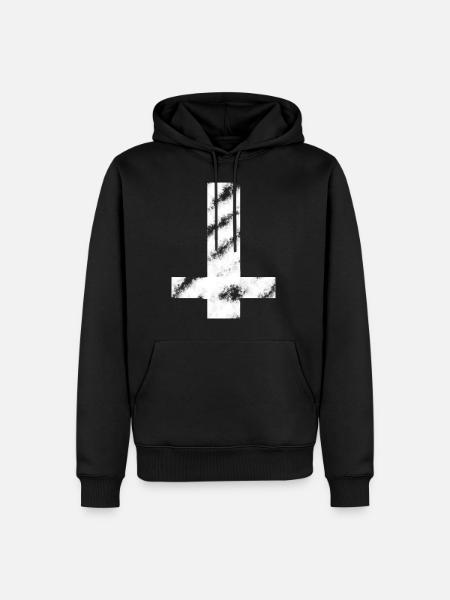 Inverted Cross - Men’s Premium Organic Hoodie - black