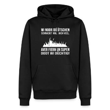 Cadeau Plattdeutscher Humour Rostoc Norddeutsche - Sweat à capuche Premium bio Homme - noir - Devant - Nico (187cm)