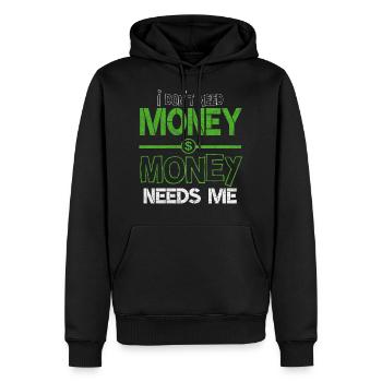argent - Sweat à capuche Premium bio Homme - noir - Devant - Nico (187cm)