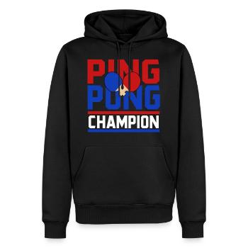 Ping-Pong Ping-Pong Ping ping-pong - Sweat à capuche Premium bio Homme - noir - Devant - Nico (187cm)