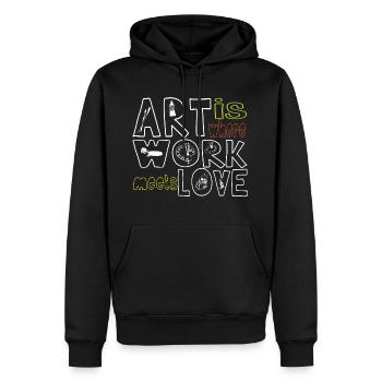 Künstler - Männer Premium Bio Hoodie - Schwarz - Vorne - Nico (187cm)