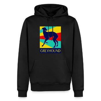 Windhund - Männer Premium Bio Hoodie - Schwarz - Vorne - Nico (187cm)