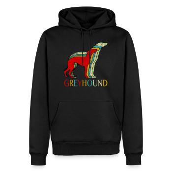 Windhund - Männer Premium Bio Hoodie - Schwarz - Vorne - Nico (187cm)