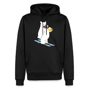 Bear Beer Sweet Ski, sport d'hiver, idée cadeau - Sweat à capuche Premium bio Homme - noir - Devant - Nico (187cm)