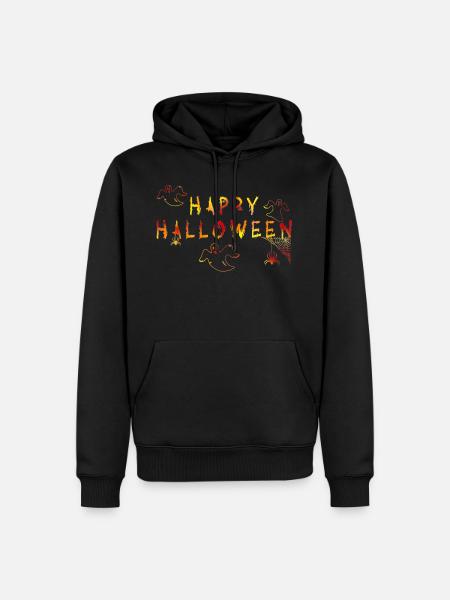 Happy hallowen - Männer Premium Bio Hoodie - Schwarz