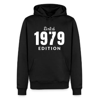 Geboren 1979 - Männer Premium Bio Hoodie - Schwarz - Vorne - Nico (187cm)