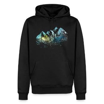 Berge watercolor - Männer Premium Bio Hoodie - Schwarz - Vorne - Nico (187cm)