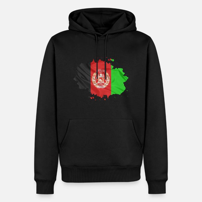 Drapeau afghan - Sweat à capuche Premium bio Homme - noir