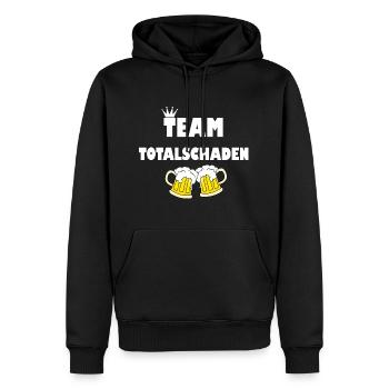 Team Totalschaden | Bier Party Alkohol Geschenk - Männer Premium Bio Hoodie - Schwarz - Vorne - Nico (187cm)