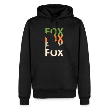 Fuchs - Männer Premium Bio Hoodie - Schwarz - Vorne - Nico (187cm)