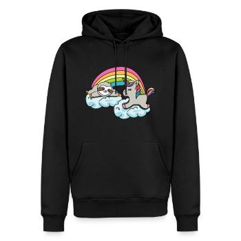 Un poison amoureux de paresse empoisonné giftidea - Sweat à capuche Premium bio Homme - noir - Devant - Nico (187cm)