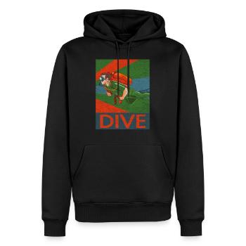 plongeur - Sweat à capuche Premium bio Homme - noir - Devant - Nico (187cm)