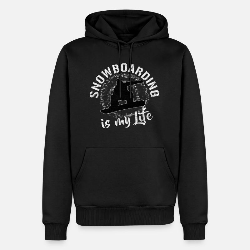 Snowboarding - Männer Premium Bio Hoodie - Schwarz