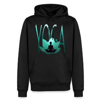 yoga meditation lotus lotusblüte - Männer Premium Bio Hoodie - Schwarz - Vorne - Nico (187cm)