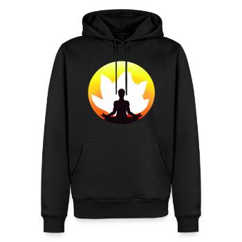 yoga meditation lotus lotusblüte - Männer Premium Bio Hoodie - Schwarz - Vorne - Nico (187cm)