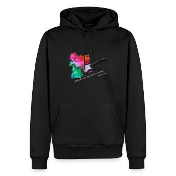 Guitare électrique. Musique et couleurs Guitar shirt - Sweat à capuche Premium bio Homme - noir - Devant - Nico (187cm)