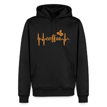 Kaffee - Männer Premium Bio Hoodie - Schwarz - Vorne - Nico (187cm)