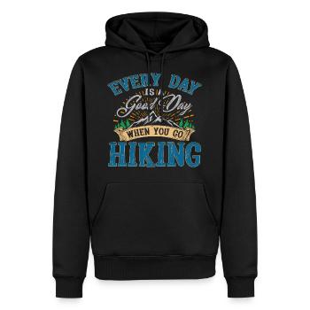Wanderlust Randonnée cadeau amoureux de la nature - Sweat à capuche Premium bio Homme - noir - Devant - Nico (187cm)