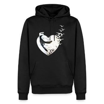 J'aime Sylt - Sweat à capuche Premium bio Homme - noir - Devant - Nico (187cm)