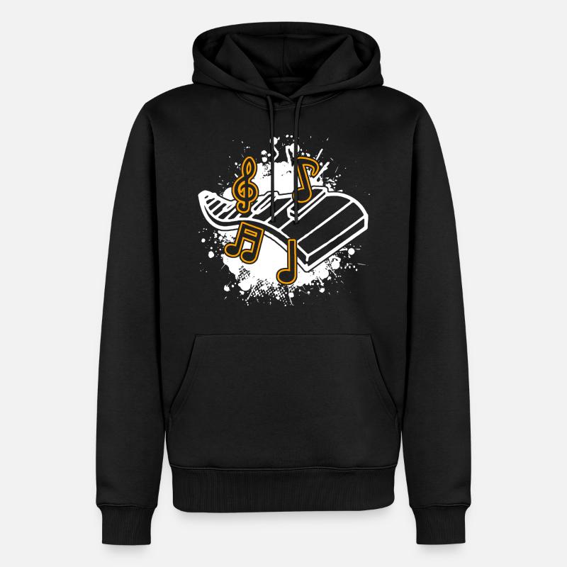 Musik - Männer Premium Bio Hoodie - Schwarz