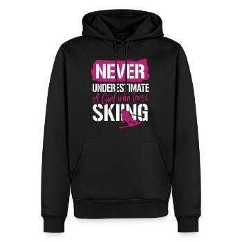 Skieur Ski Vacances Ski Vacances d'hiver Vacances d'hiver - Sweat à capuche Premium bio Homme - noir - Devant - Nico (187cm)