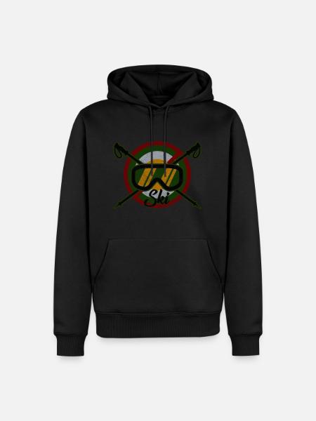 ski - Sweat à capuche Premium bio Homme - noir