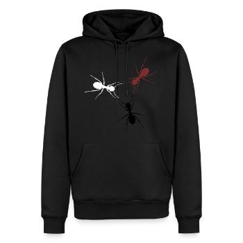fourmis - Sweat à capuche Premium bio Homme - noir - Devant - Nico (187cm)