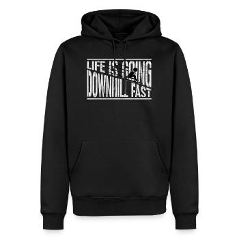 Luge sport d'hiver luge piste vacances d'hiver - Sweat à capuche Premium bio Homme - noir - Devant - Nico (187cm)