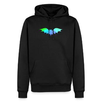 Halloween Fledermaus bunt - Männer Premium Bio Hoodie - Schwarz - Vorne - Nico (187cm)