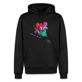 clarinette - Sweat à capuche Premium bio Homme - noir - Devant - Nico (187cm)