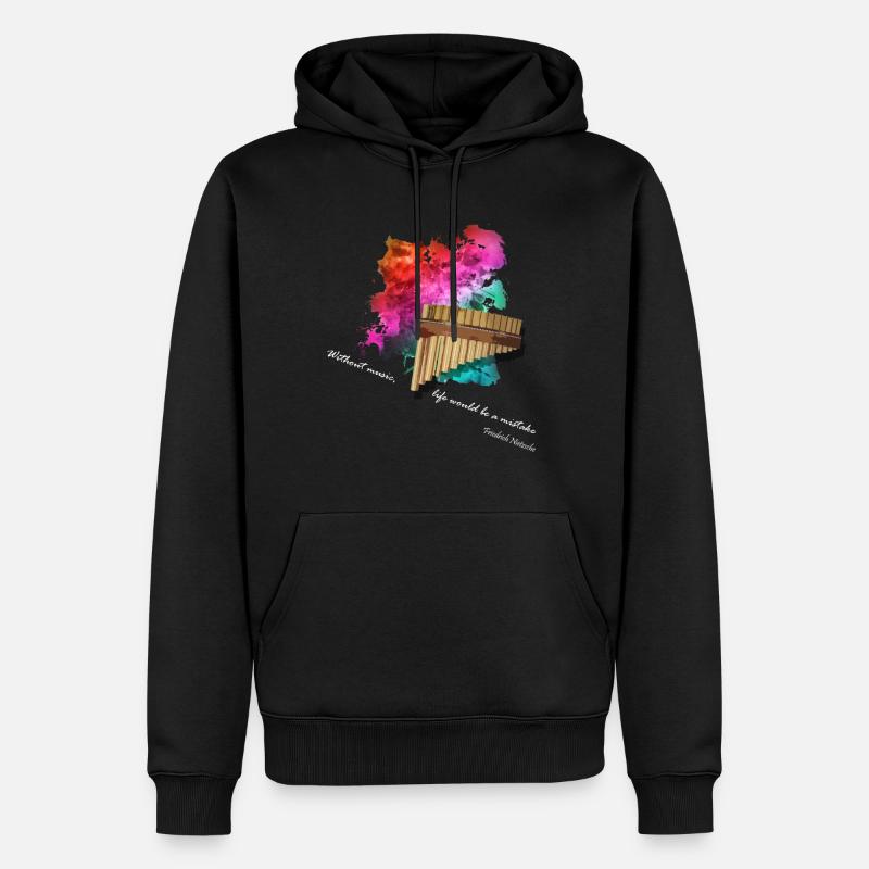 panpipe - Sweat à capuche Premium bio Homme - noir