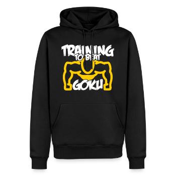 Fitness Training Muscle No Pain No Gain Biceps Gym - Men’s Premium Organic Hoodie - black - Front - Nico (187cm)
