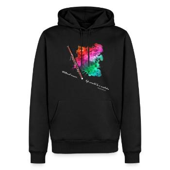 basson - Sweat à capuche Premium bio Homme - noir - Devant - Nico (187cm)