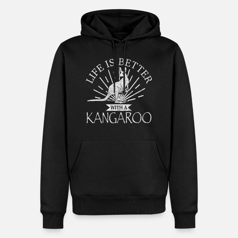 Kangaroo - Sweat à capuche Premium bio Homme - noir