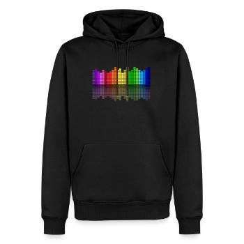 Equalizer, gift, disco, music, DJ - Men’s Premium Organic Hoodie - black - Front - Nico (187cm)